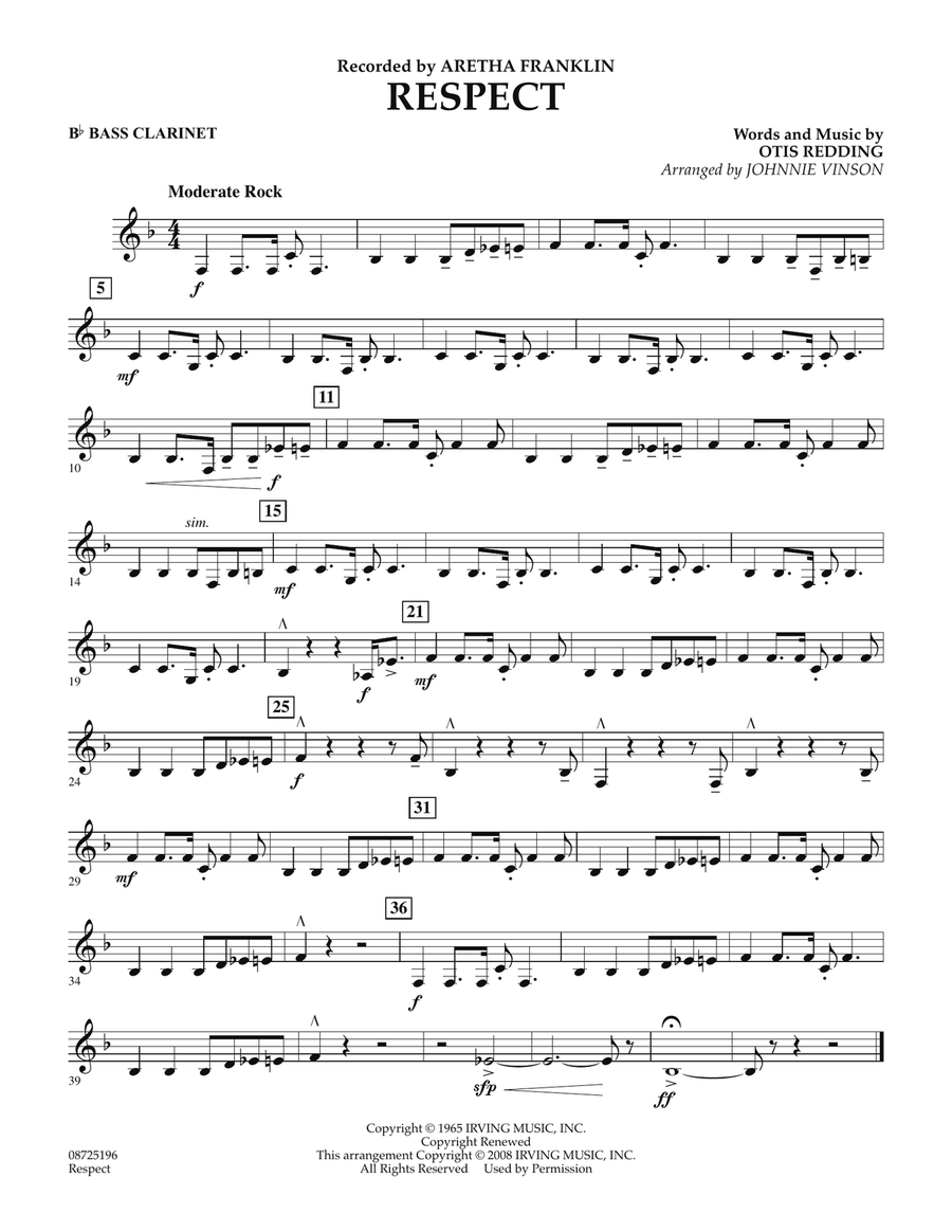 Respect - Bb Bass Clarinet Concert Band scores gallery preview page 1