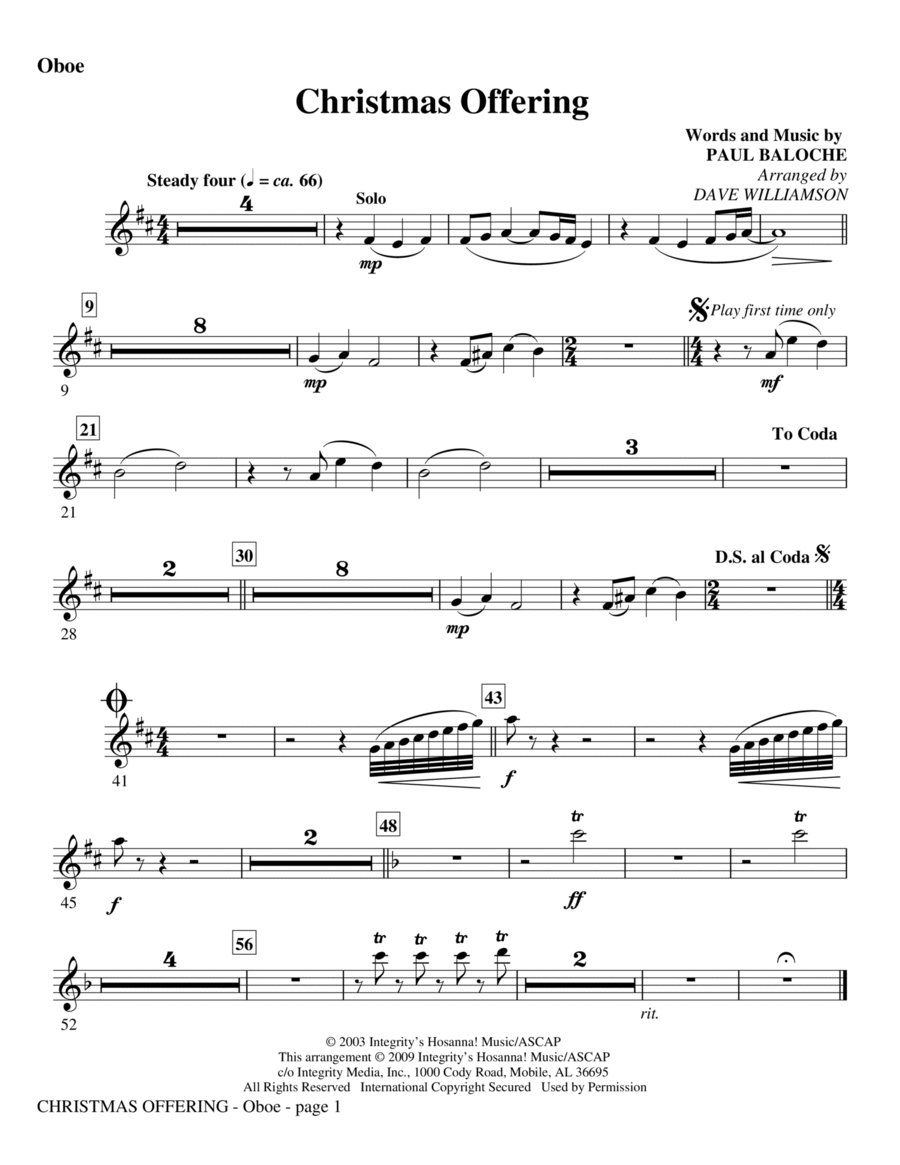 Christmas Offering - Oboe Choir scores gallery preview page 1