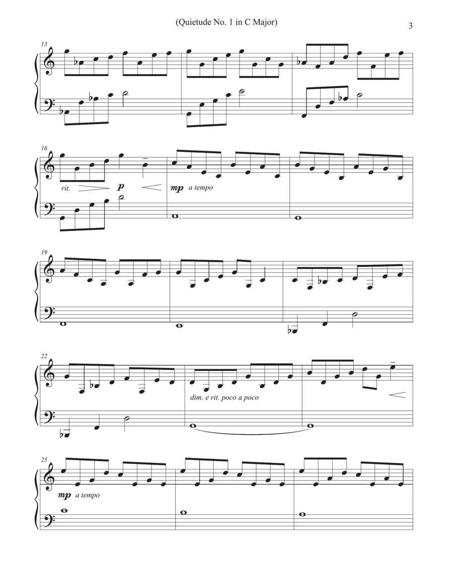 Quietudes for Piano Piano Method scores gallery preview page 3