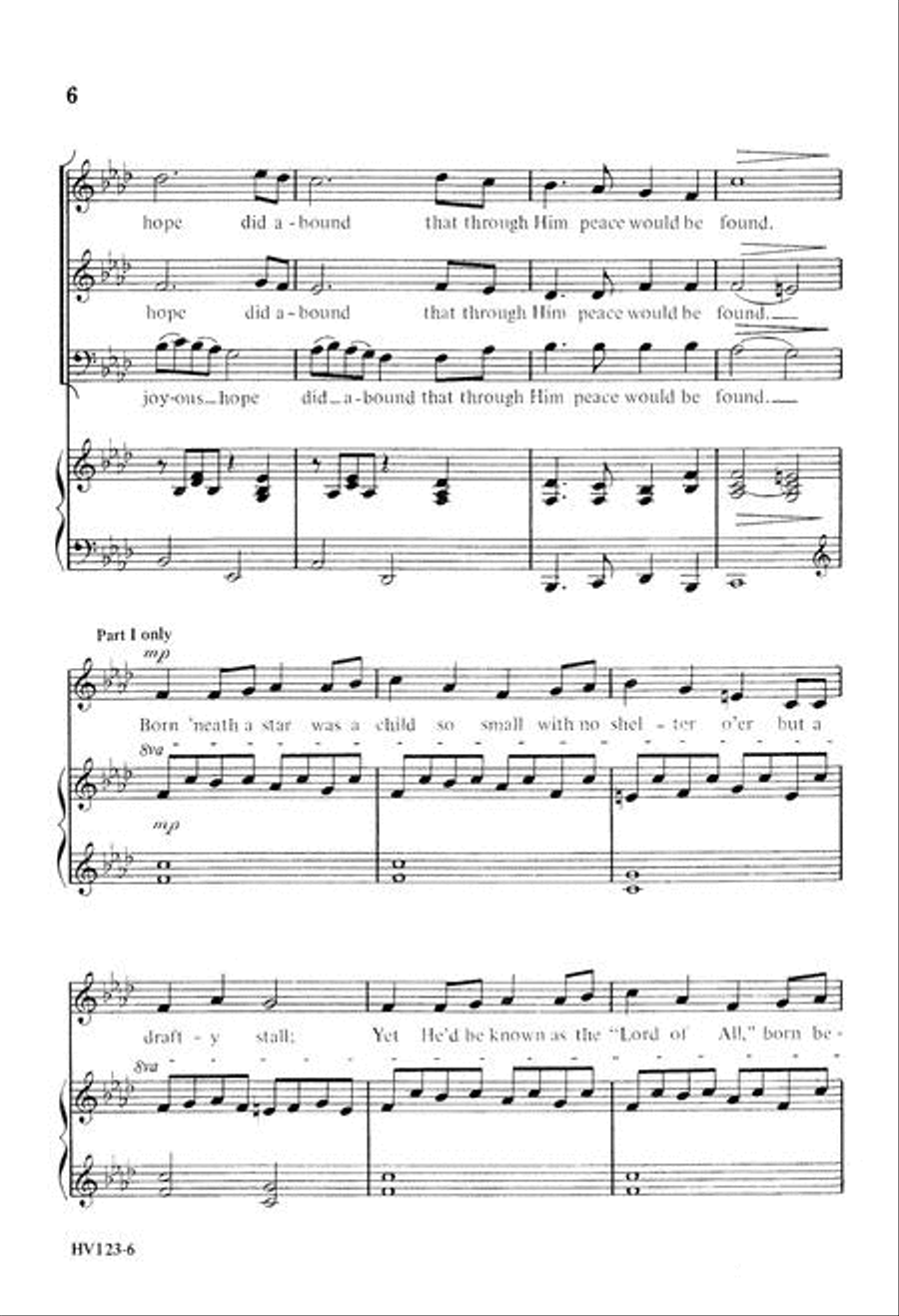 Born 'Neath a Star - 3-part Mixed 3-Part scores gallery preview page 5
