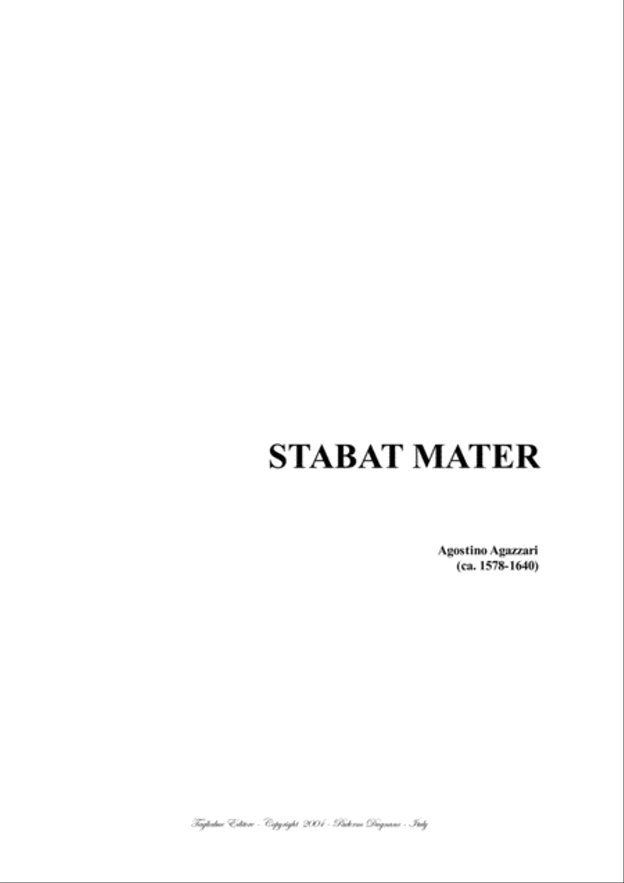 STABAT MATER - A. Agazzari - For SAT Choir SAT scores gallery preview page 1