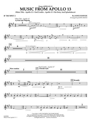 Book cover for Music from Apollo 13 (arr. John Moss) - Bb Trumpet 2