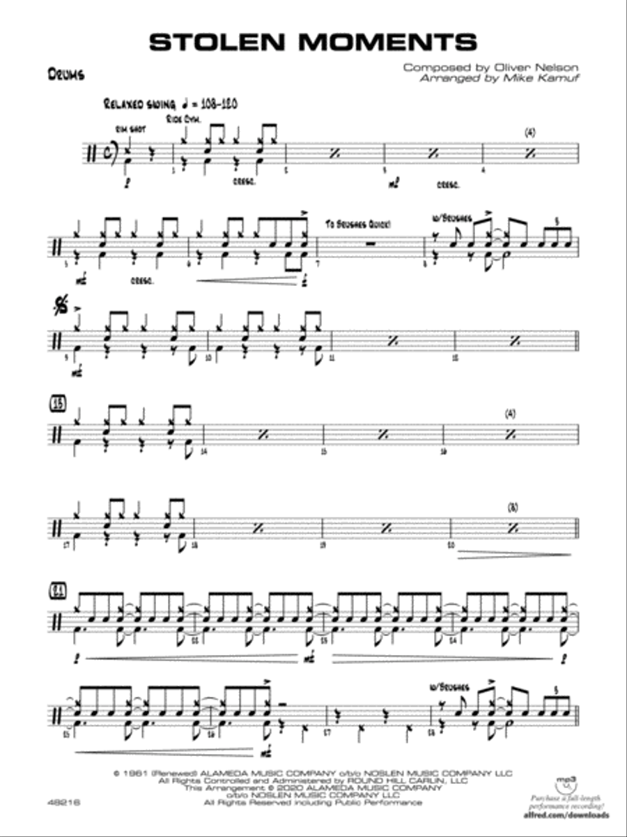 Stolen Moments: Drums Jazz Ensemble scores gallery preview page 1