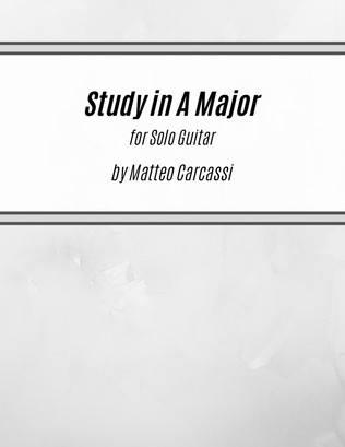 Book cover for Study in A Major (for Guitar)