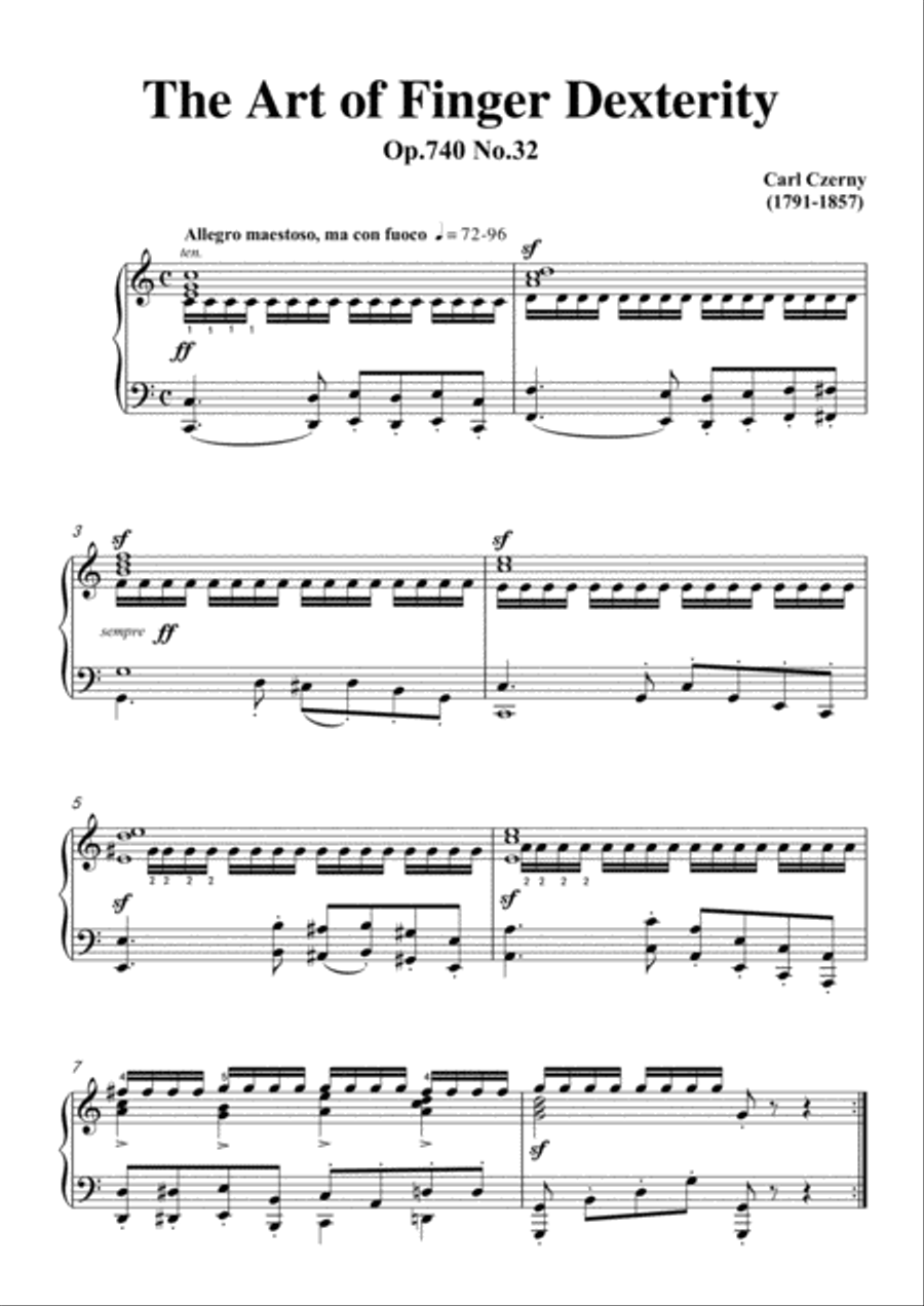 Czerny-The Art of Finger Dexterity,Op.740 No.32,for Piano Piano Solo scores gallery preview page 3