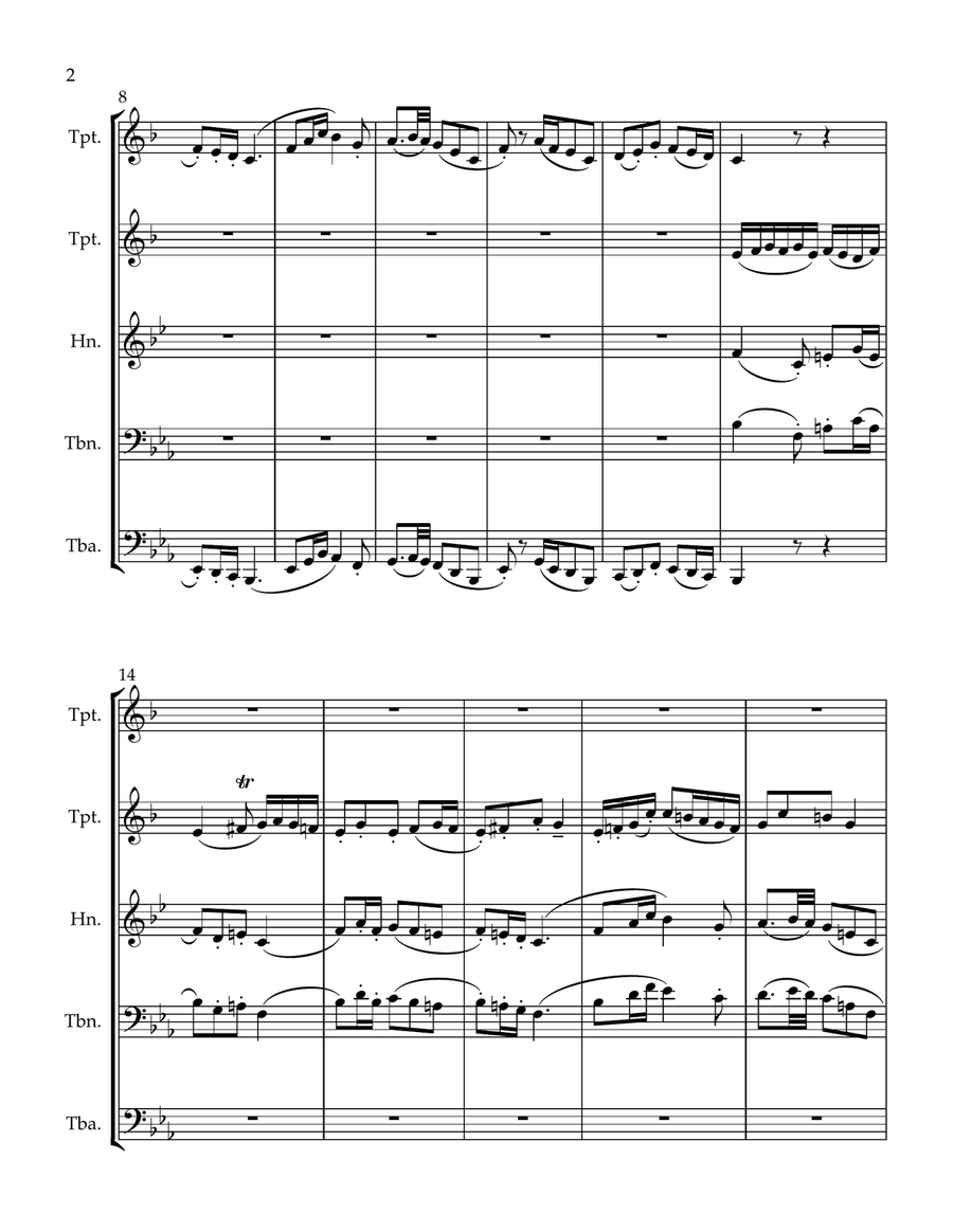 Fifth Fugue Exposition for Brass Brass Quintet scores gallery preview page 2