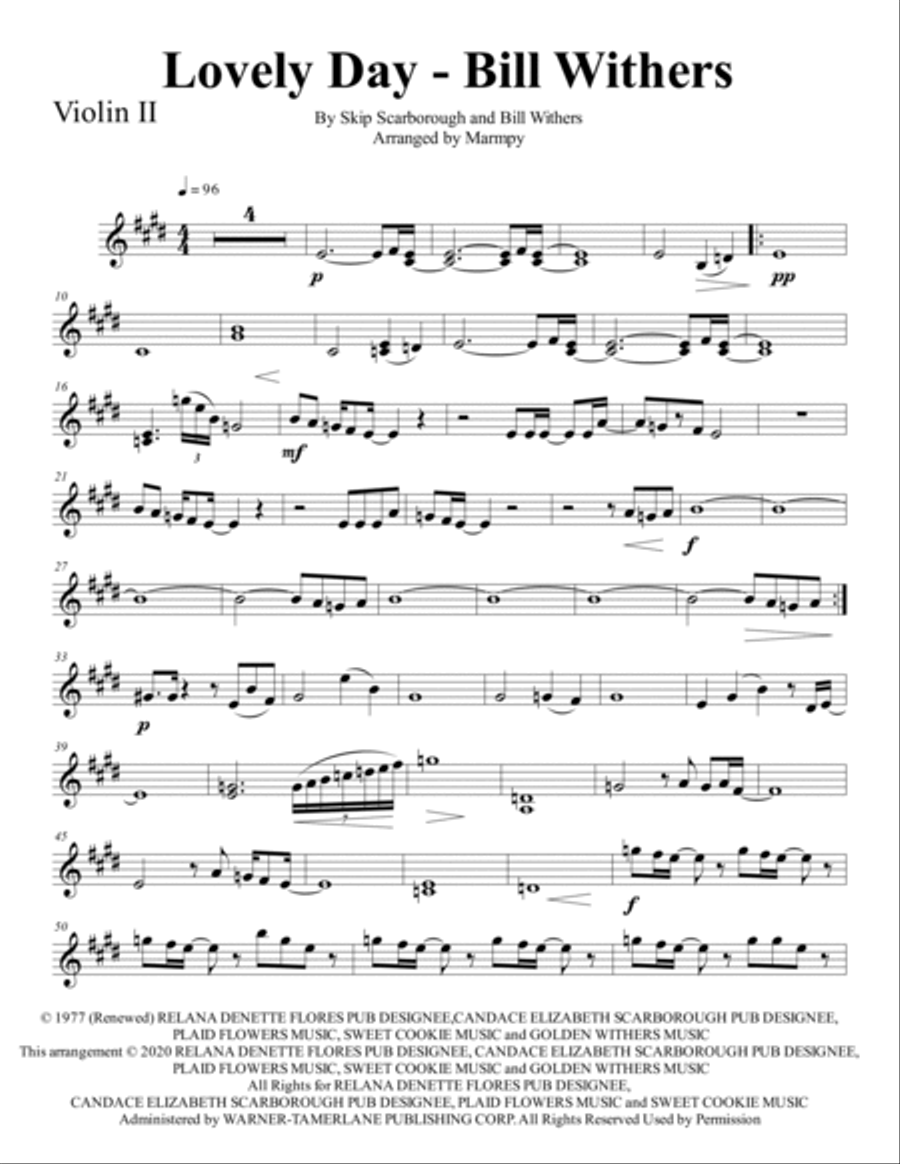 Lovely Day String Quartet scores gallery preview page 3