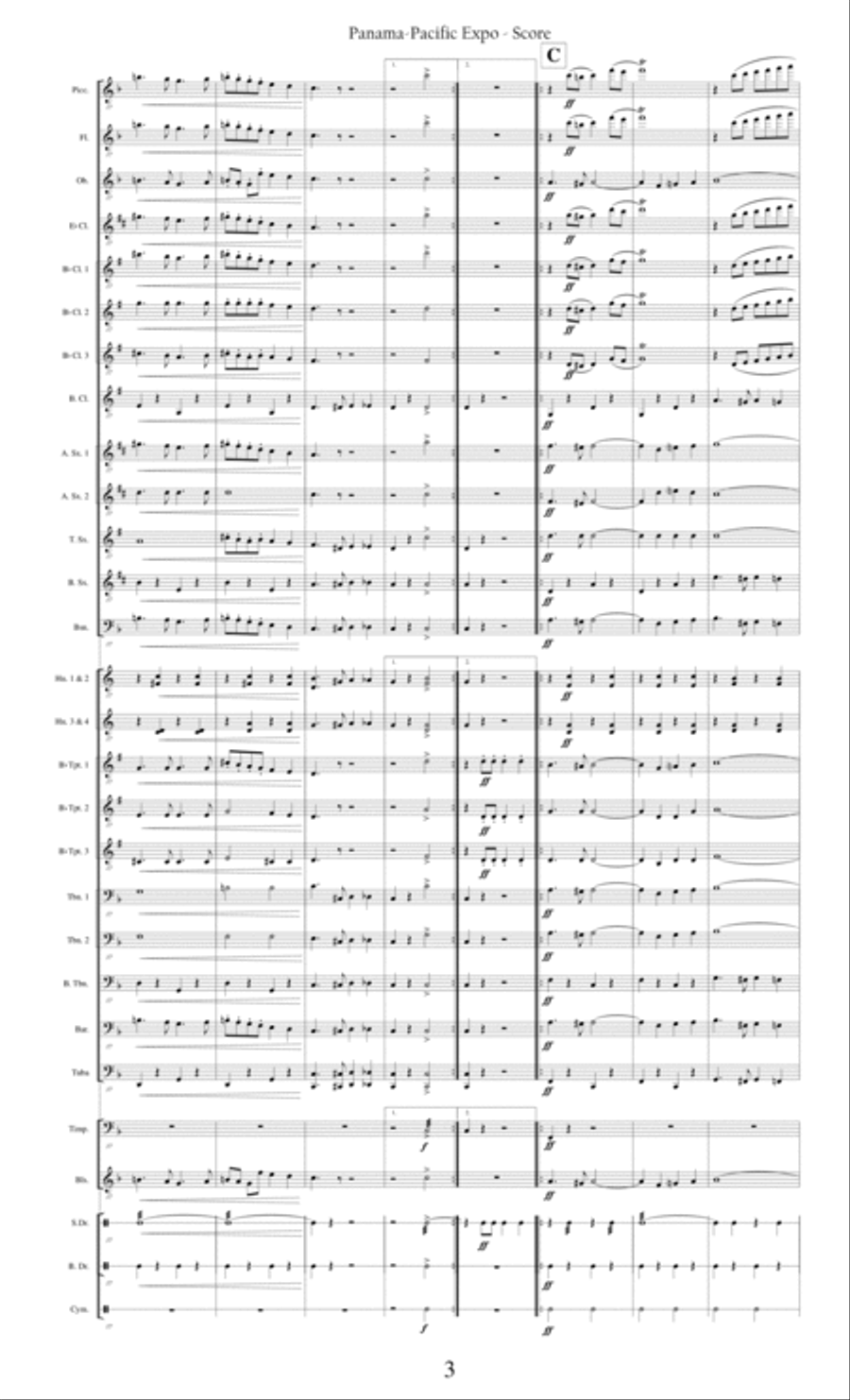 Panama-Pacific Expo March Concert Band scores gallery preview page 5
