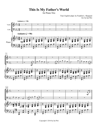 This Is My Father's World for Piano Trio