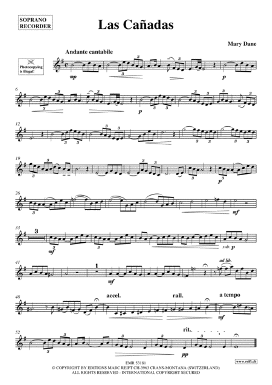 Las Canadas Soprano Recorder scores gallery preview page 2