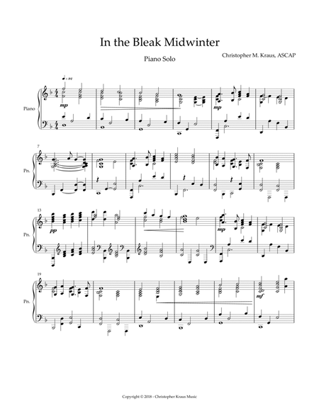 In The Bleak Midwinter (Piano Solo) by Gustav Holst Piano Solo - Digital Sheet Music