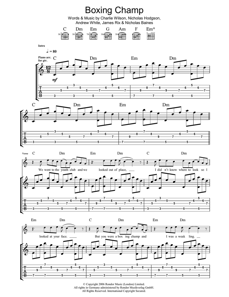 Boxing Champ Boxing Champ Acoustic Guitar scores gallery preview page 1