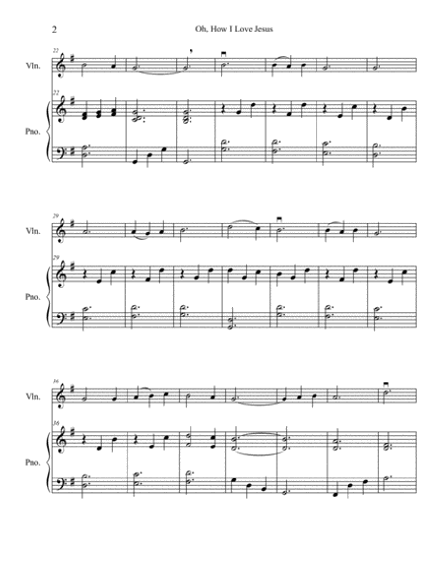 Oh, How I Love Jesus Violin Solo scores gallery preview page 4