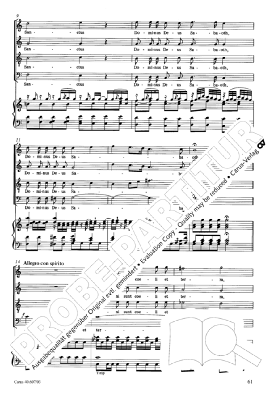 Mass in time of war (Missa in tempore belli) 4-Part scores gallery preview page 68