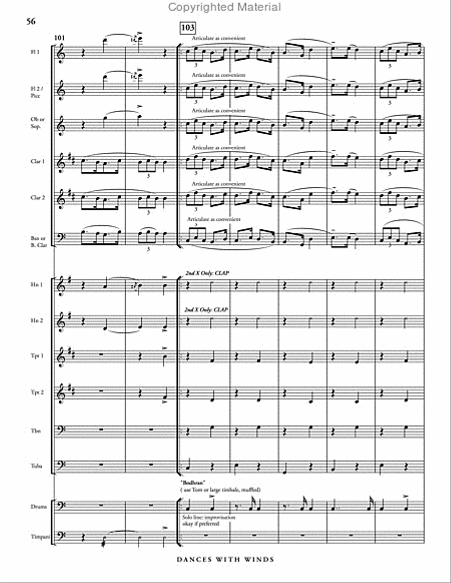 Dances with Winds Dances with Winds Concert Band scores gallery preview page 62