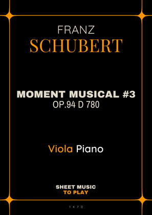 Moment Musical No.3, Op.94 - Viola and Piano (Full Score and Parts)