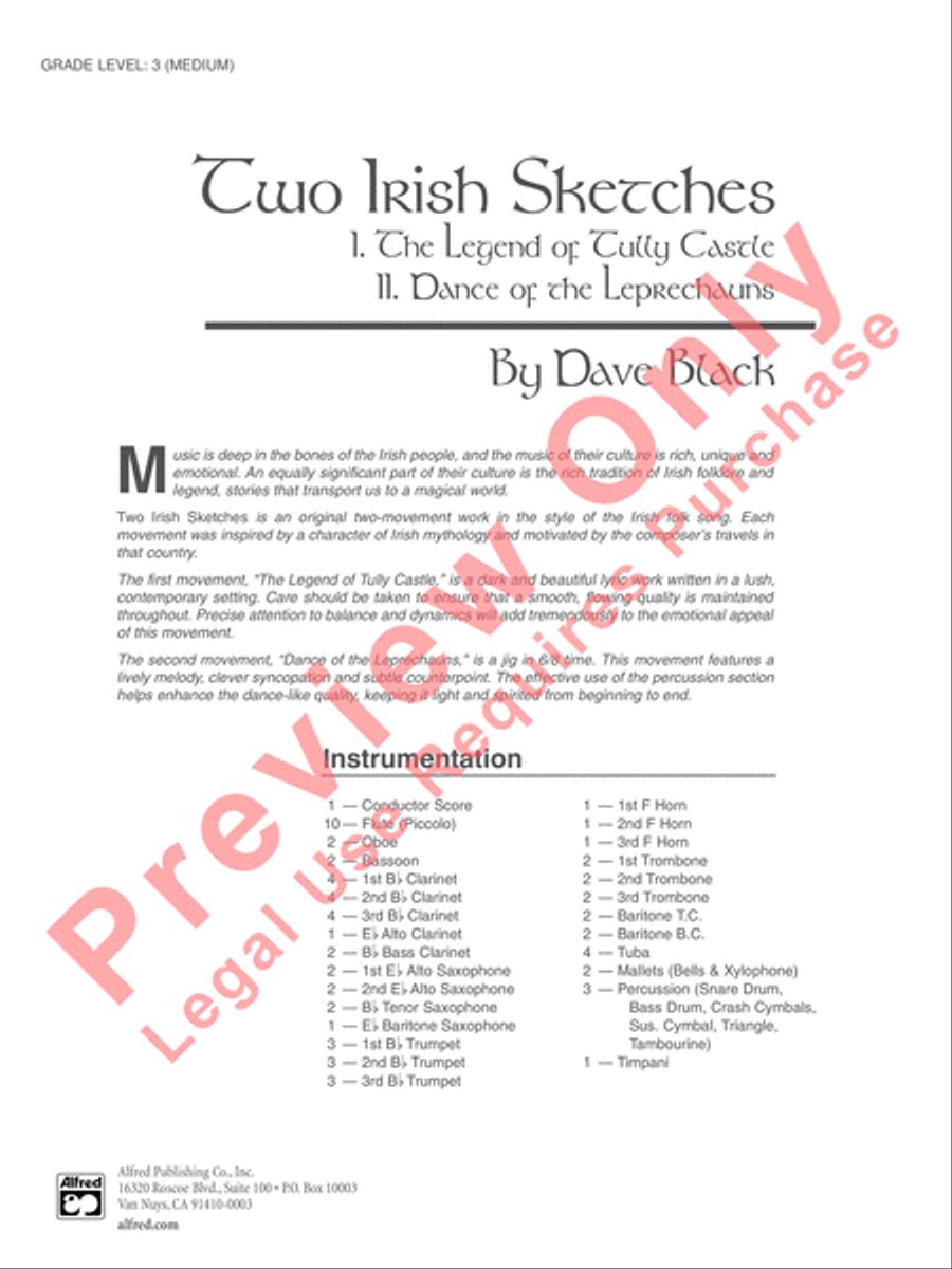 Two Irish Sketches Concert Band scores gallery preview page 2