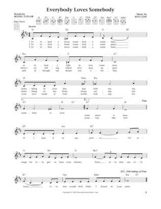 Everybody Loves Somebody (from The Daily Ukulele) (arr. Liz and Jim Beloff)