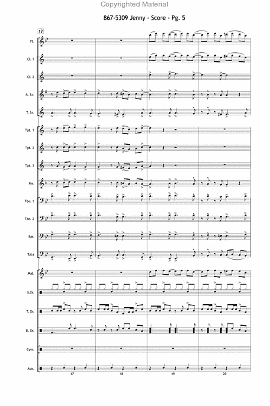 867-5309 Jenny Marching Band scores gallery preview page 6