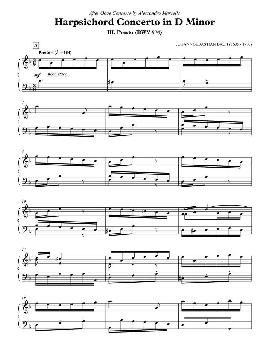 Concerto in D Minor - After Oboe Concerto by A. Marcello (As played by Víkingur Ólafsson Piano Solo scores gallery preview page 3