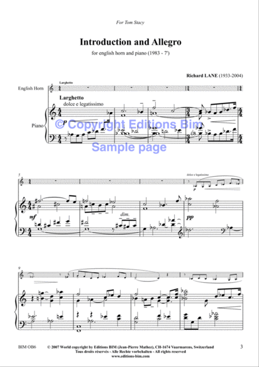 Introduction and Allegro English Horn scores gallery preview page 2