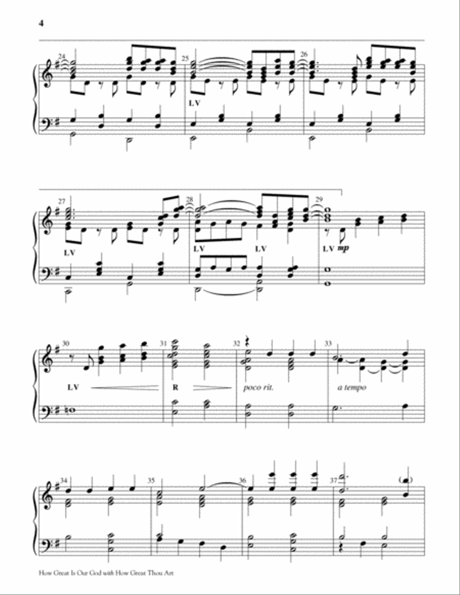 How Great Is Our God with How Great Thou Art 5-Octaves scores gallery preview page 4
