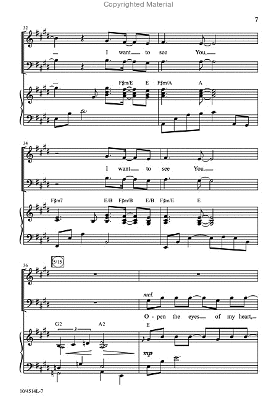 Open the Eyes of My Heart with Be Thou My Vision 2-Part scores gallery preview page 7