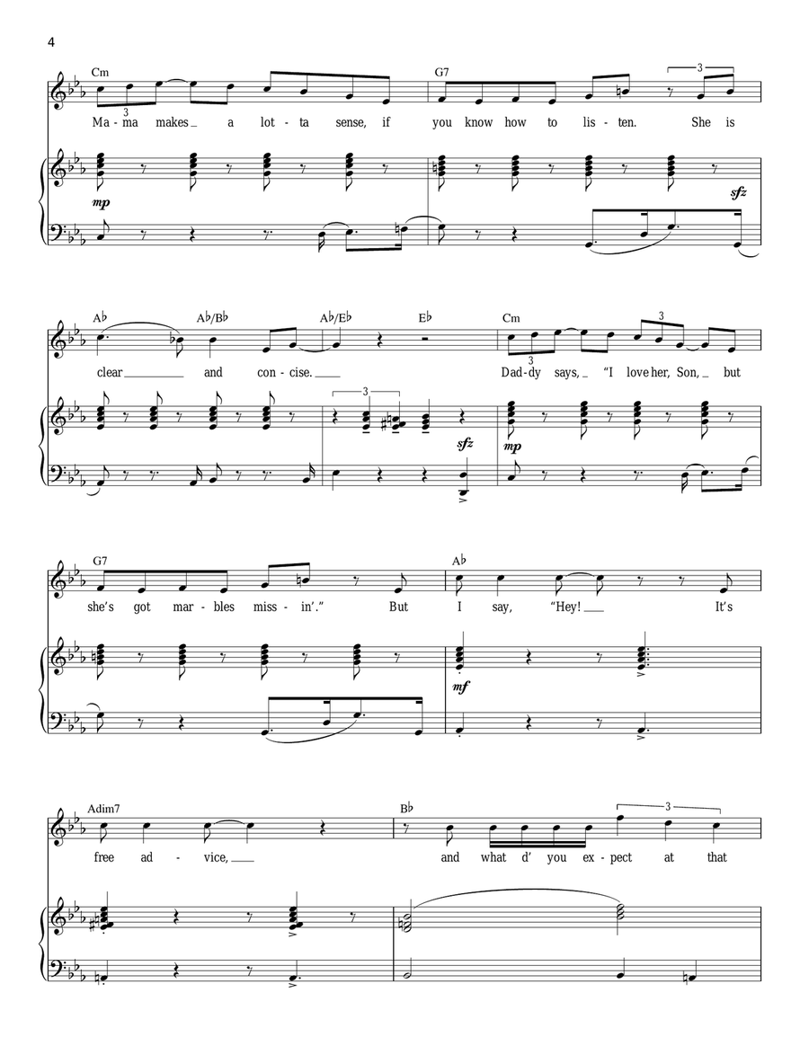 Mama Says Piano, Vocal scores gallery preview page 4
