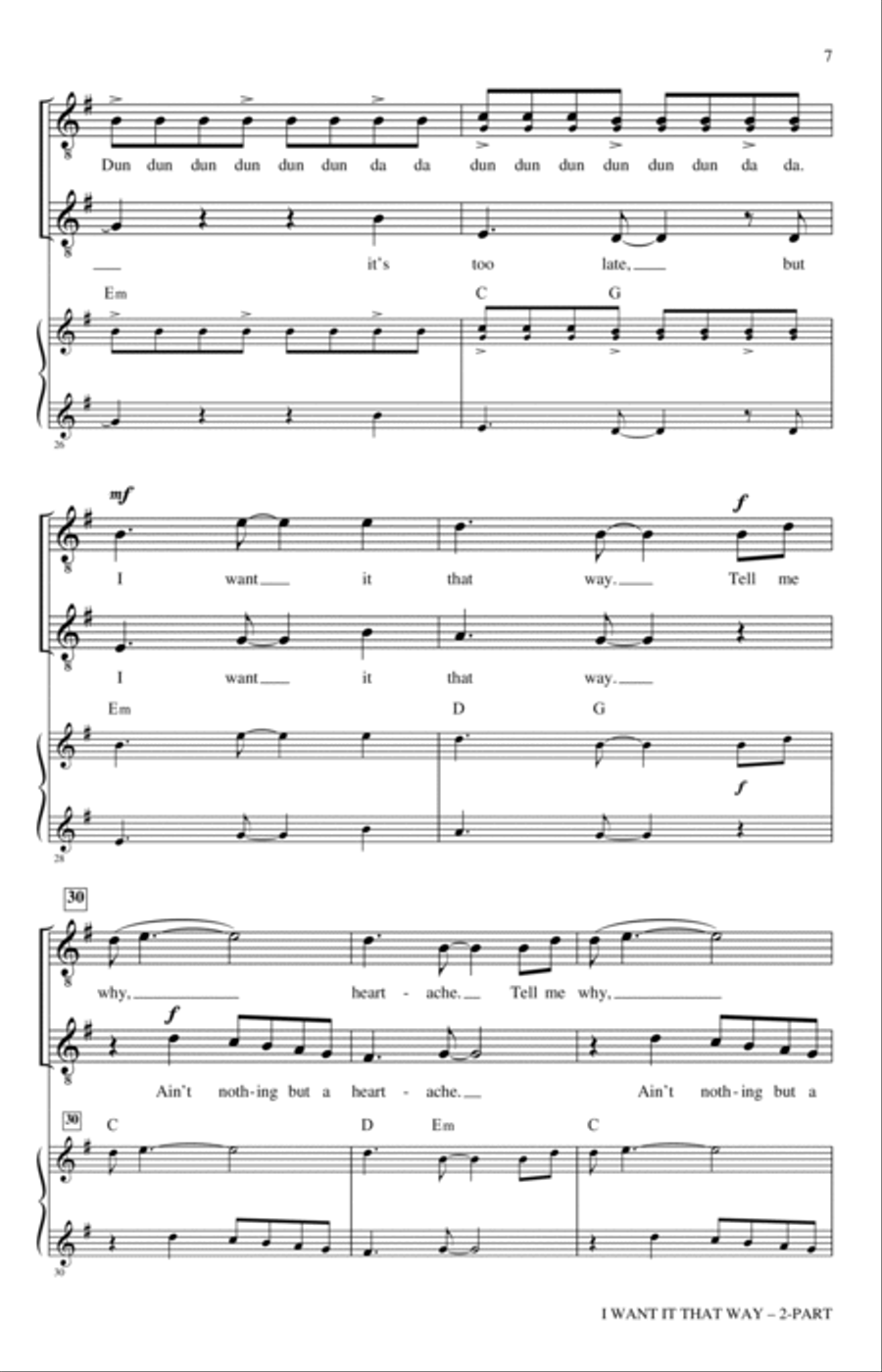 I Want It That Way (arr. Nathan Howe) A Cappella scores gallery preview page 5