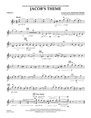 Jacob's Theme (from The Twilight Saga: Eclipse) - Violin 1