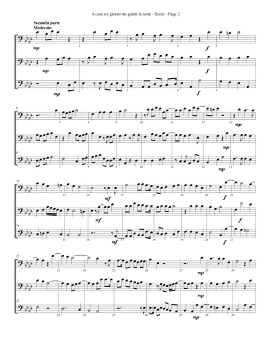 A caso un giorno mi guidò la sorte for Trombone or Low Brass Trio Trombone Trio scores gallery preview page 2
