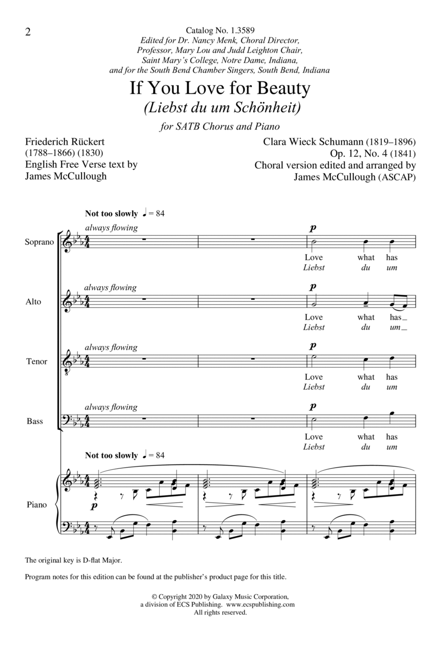 If You Love for Beauty 4-Part scores gallery preview page 1