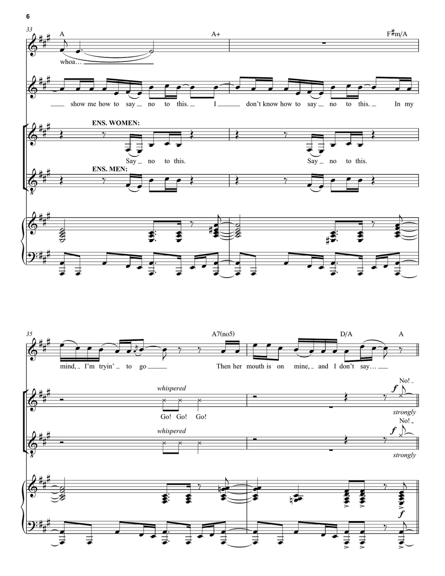 Say No To This (from Hamilton) Voice scores gallery preview page 6