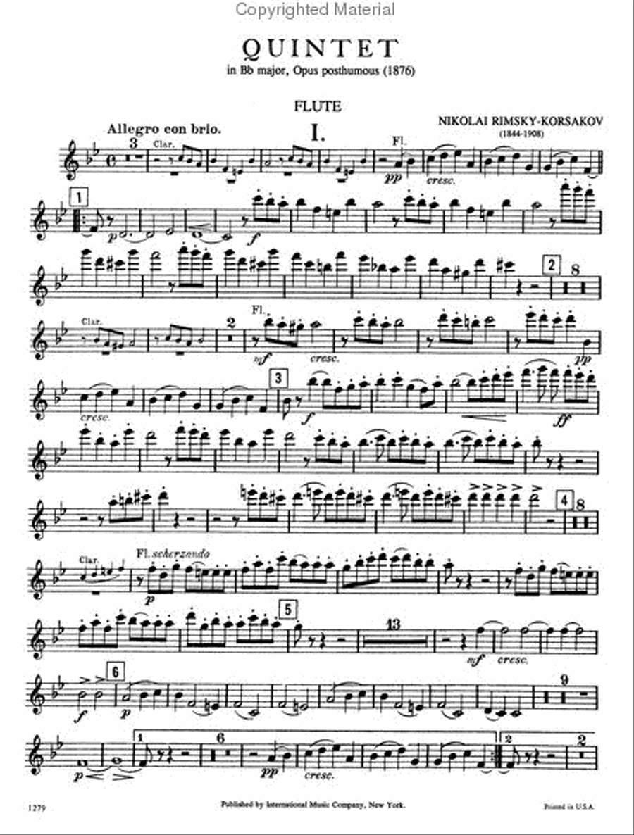 Quintet In B Flat Major For Flute, Clarinet, Horn, Bassoon & Piano Bassoon scores gallery preview page 3