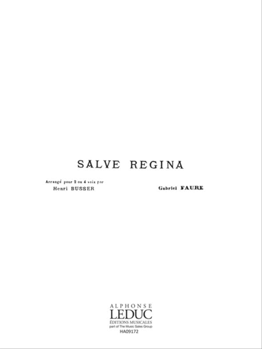 Salve Regina (sctb, Piano/organ)