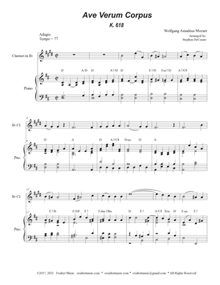 Book cover for Ave Verum Corpus (Bb-Clarinet solo - Piano Accompaniment)