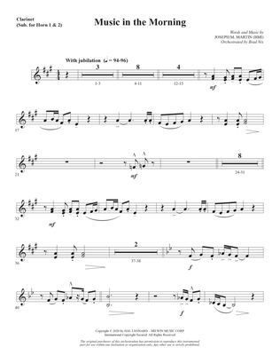 Book cover for Music in the Morning - Clarinet (sub. Horn 1-2)
