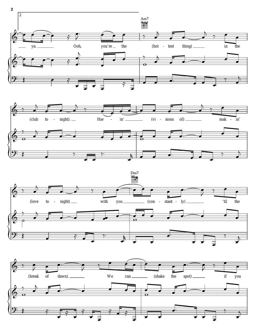 Hottest Thing Hottest Thing Piano, Vocal, Guitar scores gallery preview page 2