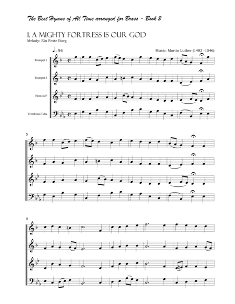 The Best Hymns of All Time (for Brass) Book 2 Brass Ensemble scores gallery preview page 3