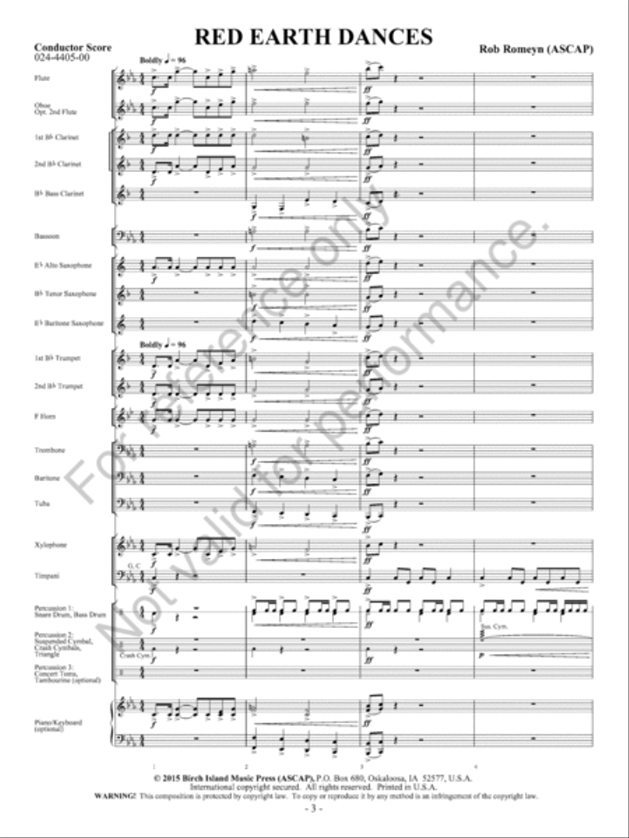 Red Earth Dances Concert Band scores gallery preview page 4