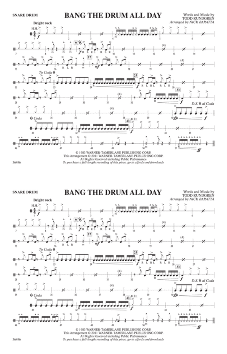 Bang the Drum All Day: Snare Drum