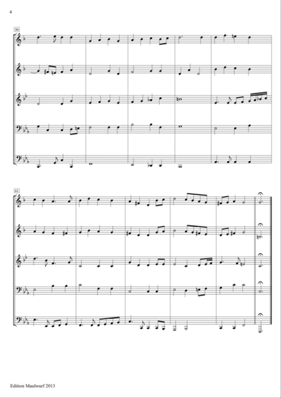 There Were Three Ravens There Were Three Ravens Brass Quintet scores gallery preview page 4