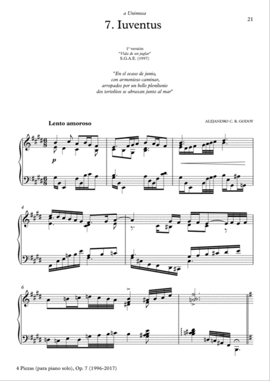 20 Piezas, Op. 4 (2017) No. 7. Iuventus Piano Solo scores gallery preview page 1