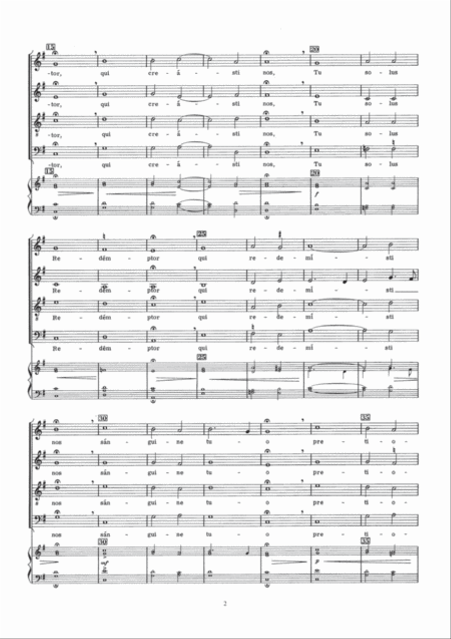 Tu Solis Qui Facis Mirabilia 4-Part scores gallery preview page 2