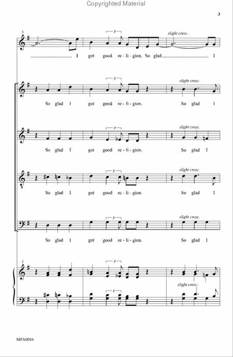 So Glad I Got Good Religion 4-Part scores gallery preview page 3