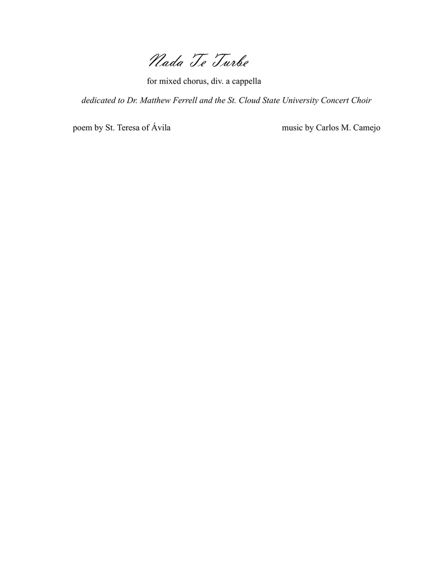 Nada te turbe (Let nothing bother you) 4-Part scores gallery preview page 1