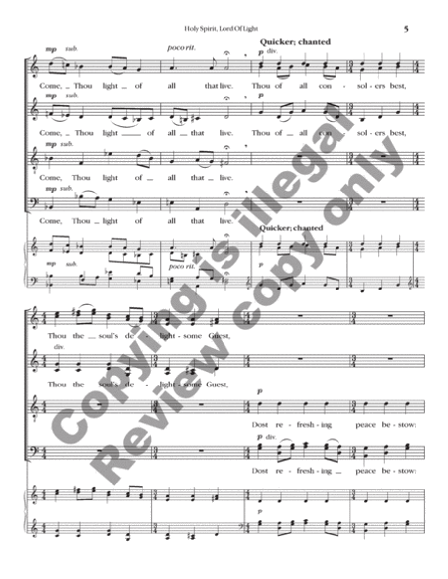 Holy Spirit, Lord of Light Divisi scores gallery preview page 5