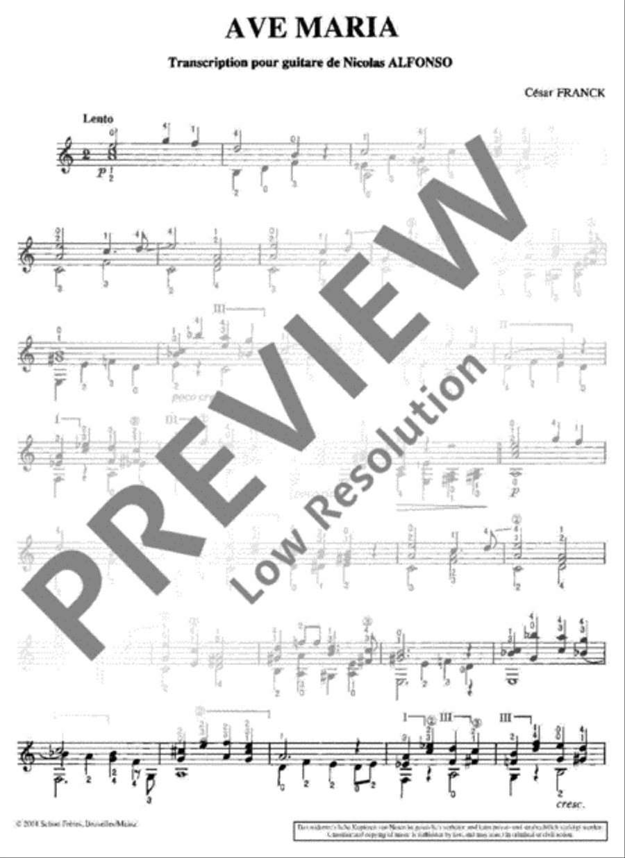 Ave Maria Classical Guitar scores gallery preview page 3