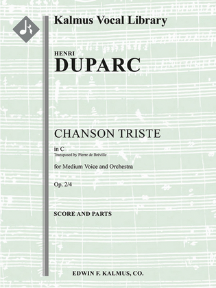 Chanson Triste [composer's transcription, C]