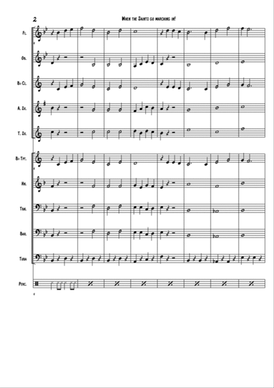 When the Saints go marching in Concert Band scores gallery preview page 2